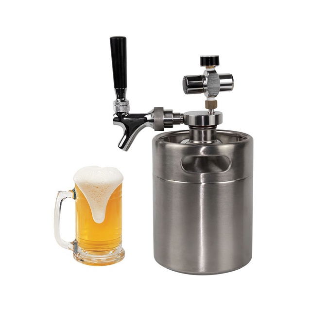 Stainless Steel Single Wall 4L Growler with Dispenser