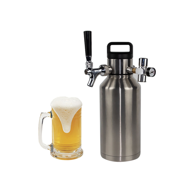 4L double wall vacuum insulted pressurized CO2 growler dispenser tap for beer growlers