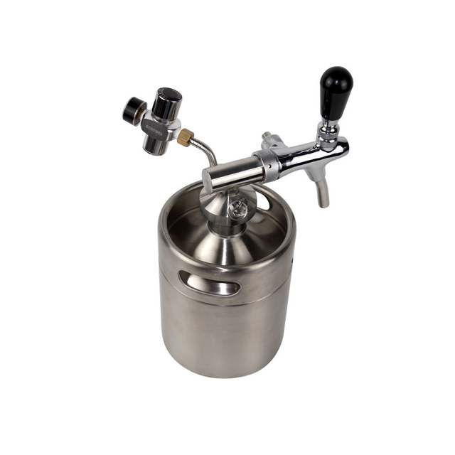 stainless steel 4L mini beer keg with CO2 tapping system