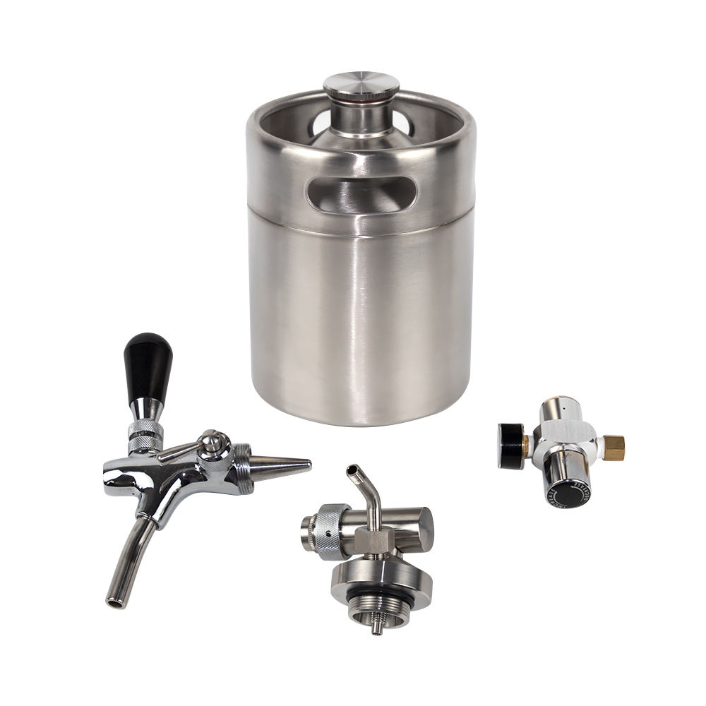 stainless steel 5L mini beer keg with CO2 tapping system