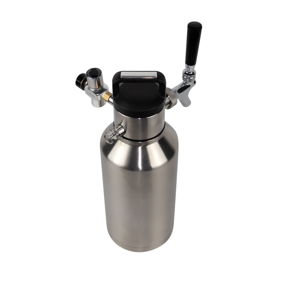 4L double wall vacuum insulted pressurized CO2 growler dispenser tap for beer growlers