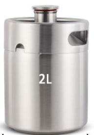 homebrew container for 2L keg growler with spear