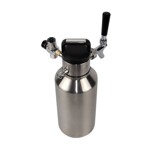 64oz 128oz double wall vacuum insulted pressurized CO2 growler dispenser tap for beer growlers