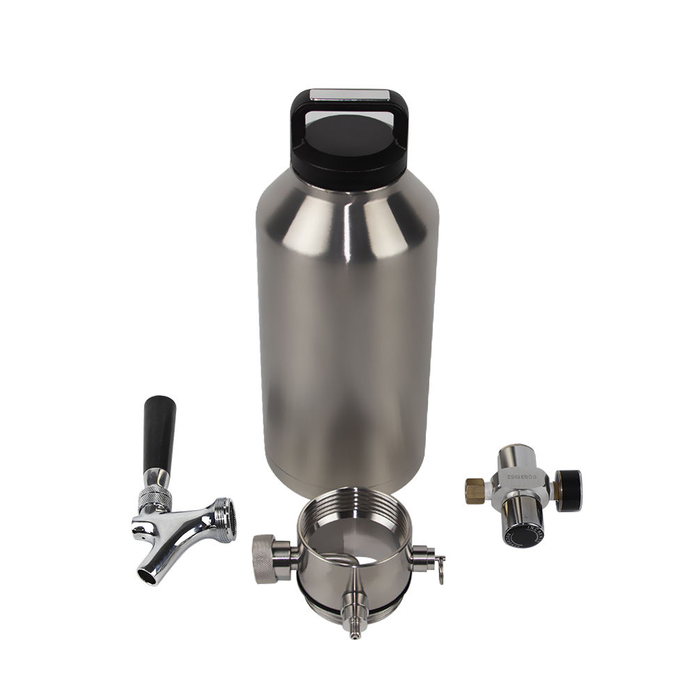 4L double wall vacuum insulted pressurized CO2 growler dispenser tap for beer growlers