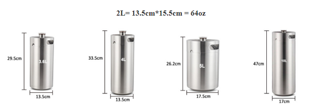 Beer Keg 4L Stainless Steel Beer Kegs