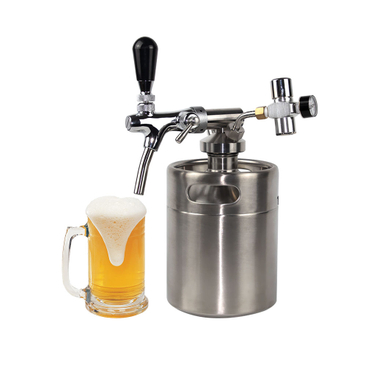 stainless steel 4L mini beer keg with CO2 tapping system